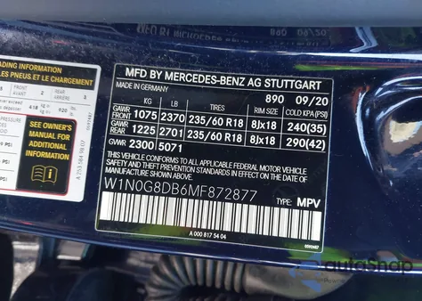 2021 Mercedes-Benz Glc 300 Suv z USA, uszkodzony, nr VIN W1N0G8DB6MF872877